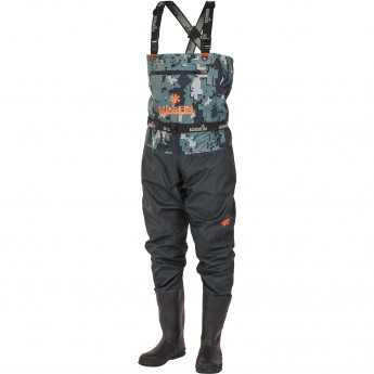 Полукомбинезон забродный NORFIN PILOT CAMO BOOTFOOT р.45-XL-S с сапогами резина Полукомбинезон забродный NORFIN PILOT CAMO BOOTFOOT р.45-XL-S с сапогами резина
